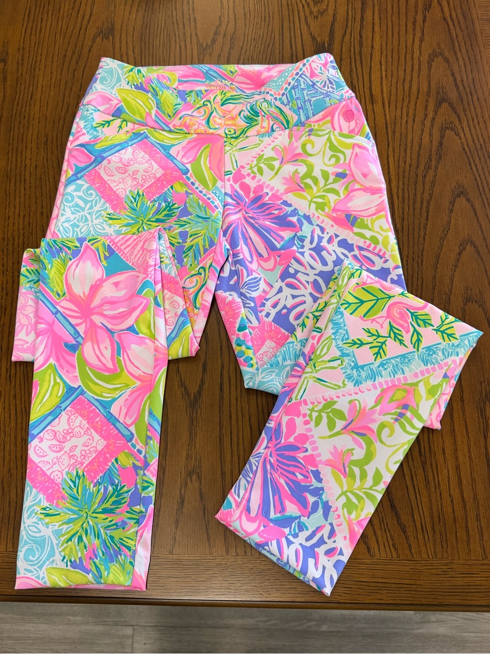 Lilly Pulitzer Pink Multicolor Floral Patchwork Leggings